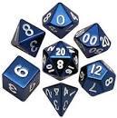 Blue Painted Metal Polyhedral Dice Set 16mm mtd012